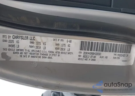 2008 Dodge Charger z USA, uszkodzony, nr VIN 2B3KA43R88H326581